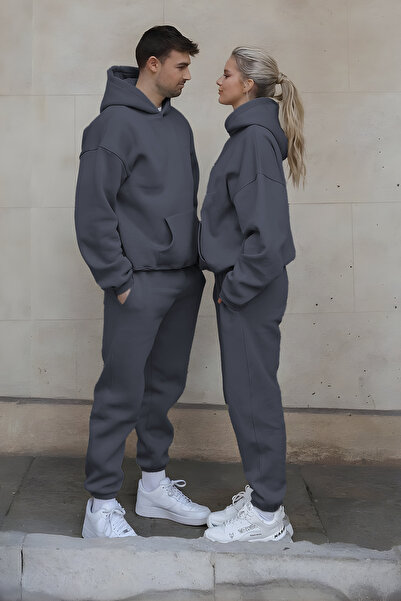 BayBayan UNİSEX 3 İPLİK ŞARDONLU OVERSİZE ÇİFTLERE ÖZEL EŞOFMAN TAKIMI (TEKLİ)