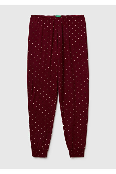 United Colors of Benetton Women's burgundy viscose blend stretch pajama bottoms