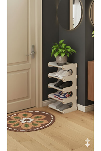 Bursa Site Mobilya Hızlı Kurulum 5 Katlı 15 cm Raf Aralıklı Ayakkabı Rafı | Yer Kaplamayan Pratik Çözüm