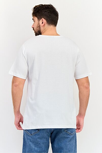 Nautica Men Crew Neck Short Sleeves Brand Logo T-Shirt, White