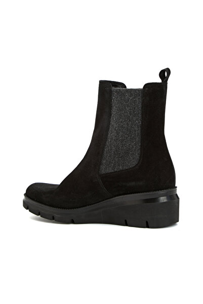 Dıvarese Siyah Chelsea Kadın Süet Deri Bot