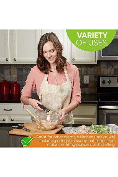 Generic 2Pc Ice Cream Scoop - Professional Dishwasher-Safe Metal Tool with Comfortable Handle (Black)