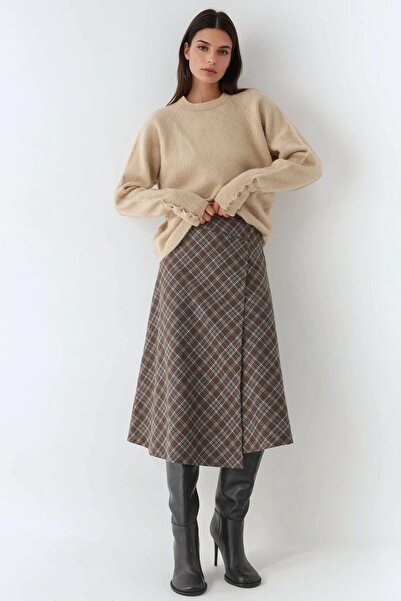 Hiccup Καρό μακριά φούστα με κλείσιμο με κουμπί