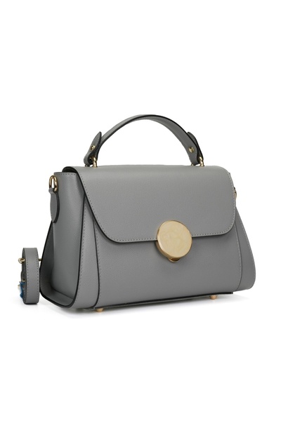 Posete Fagaras Jaime Leather Purse - Gray, 1 compartment, 1 pocket, adjustabl...