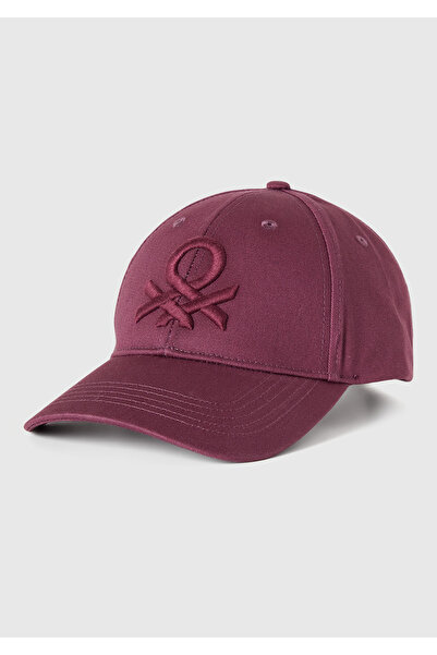 United Colors of Benetton Men's Plum Front Logo Embroidered Baseball Cap