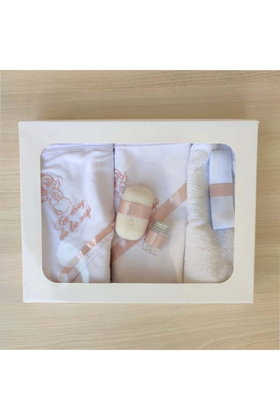 Orlandokids Set botez cu imprimeu de îngerași crem, 6 piese