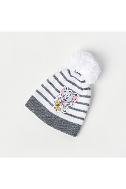 Warner Bros Tom and Jerry Print Beanie Cap with Gloves