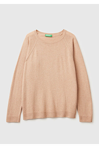 United Colors of Benetton Women's orange cashmere blend sweater