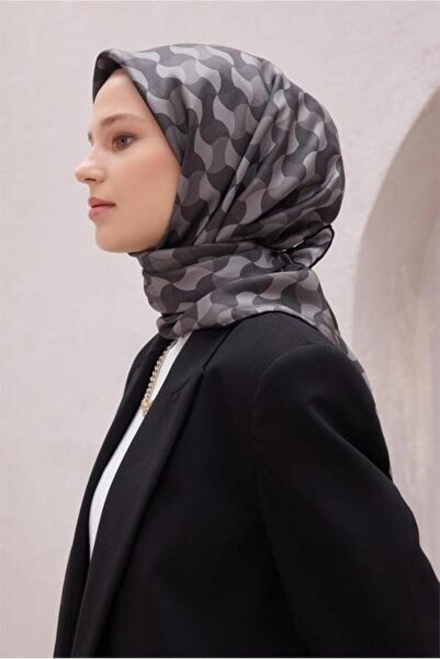 Belli Tivil Pure Silk Scarf 4211 - 54 Γκρι καπνιστό αφηρημένο σχέδιο