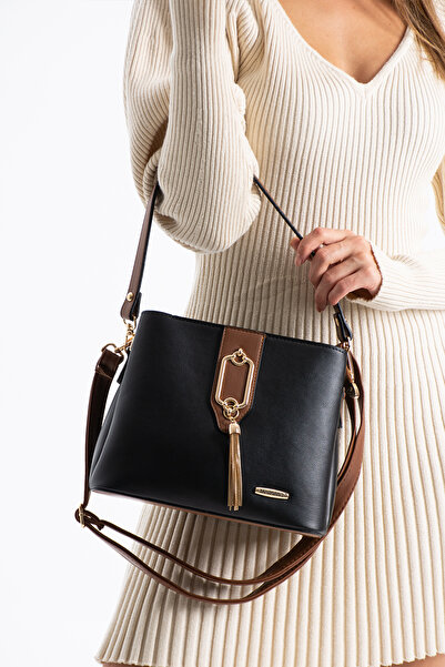 Sanmorris Sn 1438 Women's Shoulder Bag Handbag Arm Bag Daily Black-Tan