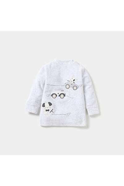 Juniors Dog and Car Applique Long Sleeves Sweatshirt and Pyjama Set