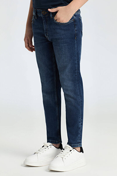 Hemington Lacivert Taşlanmış Denim Çocuk Pantolon