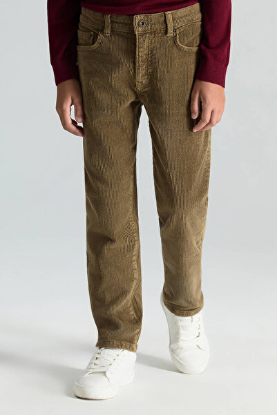 Hemington Pamuk Karışım 5 Cep Tütün Rengi Kadife Çocuk Pantolon