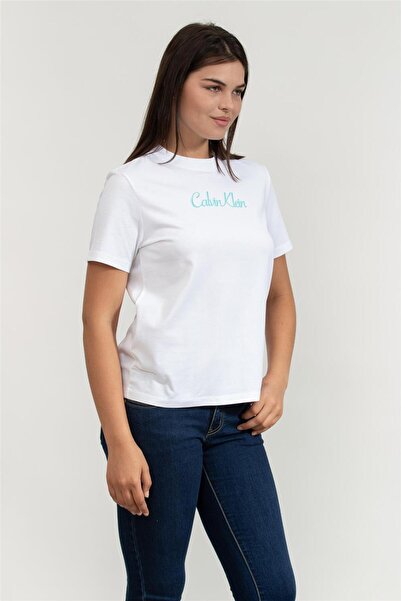 Calvin Klein Women's White T-Shirt Lv047C854G Yaa