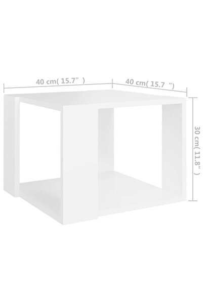 vidaxl Coffee Table White 40x40x30 cm Engineered Wood