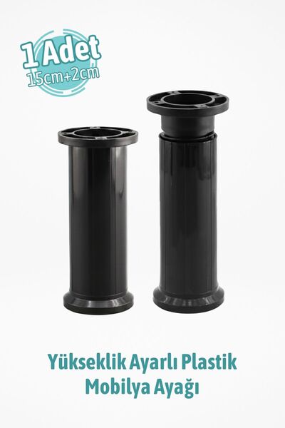 Badem10 Ayarlanabilir 1 Adet 15 Cm Siyah Plastik Ayak Dolap Mobilya Tezgah Yü...