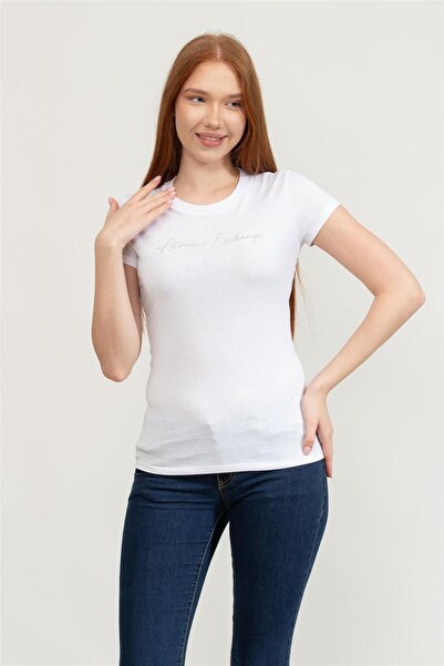 Armani Exchange Women's Crew Neck T-Shirt White