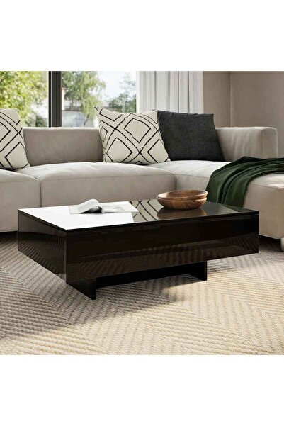 vidaxl طاولة قهوة باللون الأسود اللامع