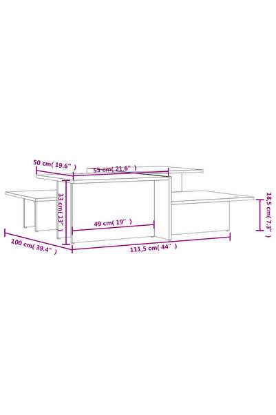 vidaxl Coffee Tables 2 pcs White Engineered Wood