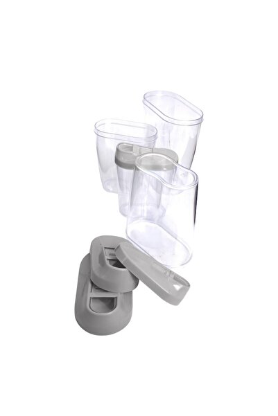 Alpina Set 4 cereal storage containers 0.45L, 0.6L, 0.85L, 1.25L, grey