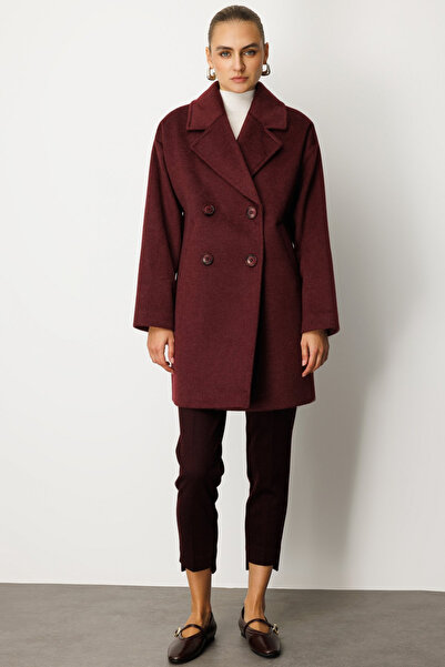 Ekol Kruvaze Yaka Kaşe Kaban