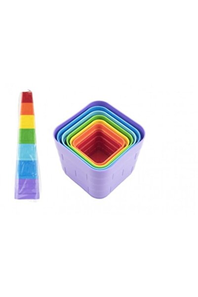 TEDDIES Piramida din cuburi, Puzzle, Plastic, 7 piese, Multicolor