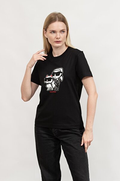 Karl Lagerfeld Kadın Bisiklet Yaka T-Shirt