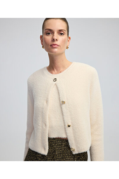 İpekyol Karma düğmeli pelüş hırka