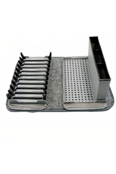 OEM Foldable Dish Rack with Removable Draining Tray and Cutlery Holder, Thick Quick-Absorb Textile
