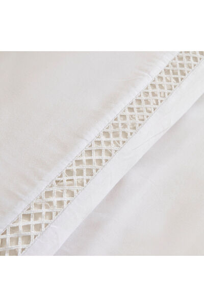 Karaca Home Indila 100% Cotton Satin Double Duvet Cover Set White