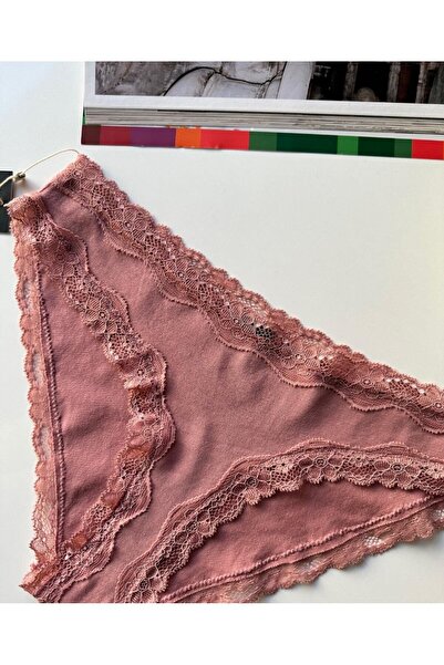 İntive Lingerie Slip/chiloți din dantelă pentru femei Arlet, din bumbac, confortabil pentru utilizare zilnică (liliac-trandafir uscat-crem)