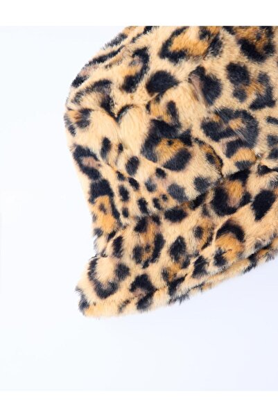 Jimmy Key Brown Leopard Print Plush Hat