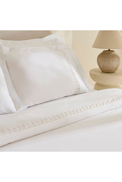 Karaca Home Miel 100% Cotton Satin Double Duvet Cover Set White