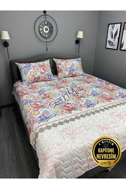 Çetinhome Çift Kişilik Kapitone Pike Seti 4 Mevsim Samba