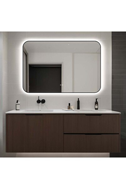 Smack Oglindă LED tactilă, cu funcție de dezaburire, ramă neagră, 120 x 80 cm...