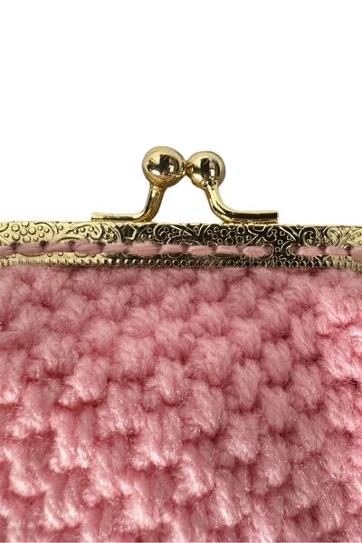 Uretti - Öznur 7392 8169 Hand Knitted Pink Color Mini Coin Purse