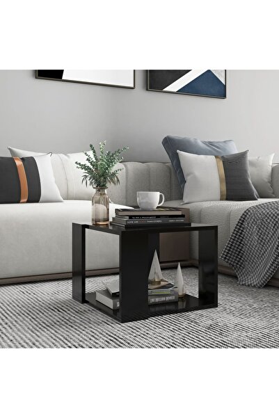 vidaxl Coffee Table Black 40x40x30 cm Engineered Wood