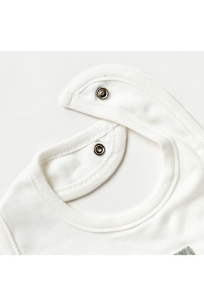 giggles Panelled Bib with Snap Button Closure