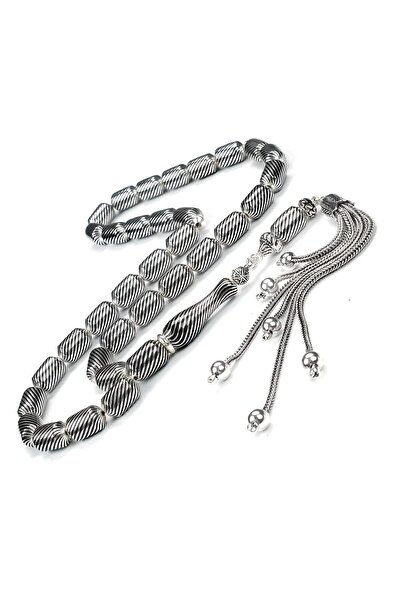 TESBİHCİBABA Mine İşlemeli Sarmal Tasarım Gümüş Tesbih