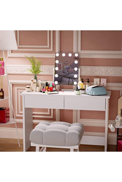 PADOM مرآة زينة مضيئة - مرآة مكياج على طراز هوليوود مع خاصية اللمس و3 أوضاع ألوان (12 لمبة)