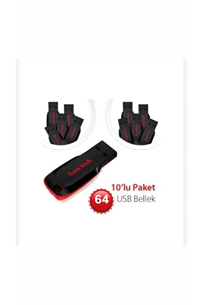 SanDisk 64gb Cruzer Blade Flash Bellek Sdcz50-064g 10 ADET