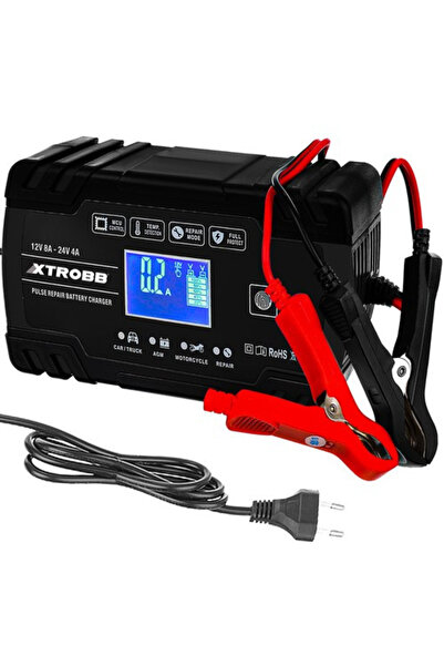 Selgot Car Battery Charger, 12V/8A, 24V/4A, 100-240V, LCD Display