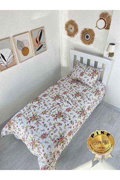 Çetinhome Tek Kişilik Kapitone Pike Seti 4 Mevsim Gülben