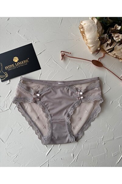 İntive Lingerie Chiloți/Slip în stil japonez Arya, cu detaliu din dantelă cu decupaj din tul pe spate-2853