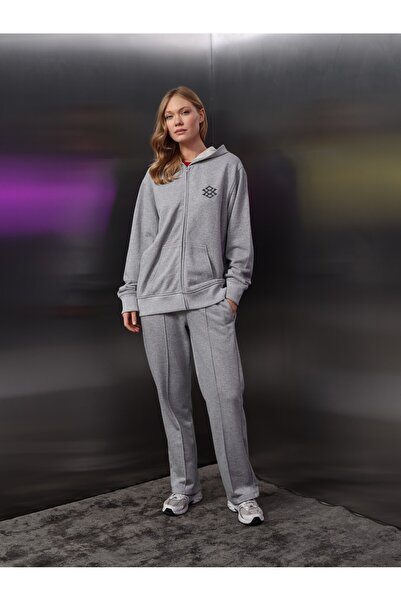 COLORDS Women's Embroidery Detail Zippered Sweat Suit