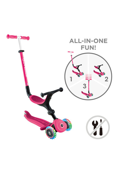 Globber Go•Up Active Lights Scooter - Dark Pink