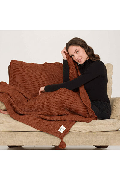 Miespiga Coco Rice Knitted Pompom Knitwear Tv Blanket Throw Sofa Shawl