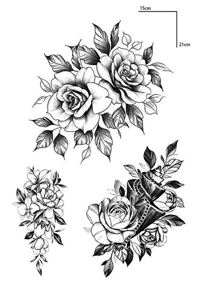 TAKIŞTIR Gül Figürlü Geçici Dövme Tattoo