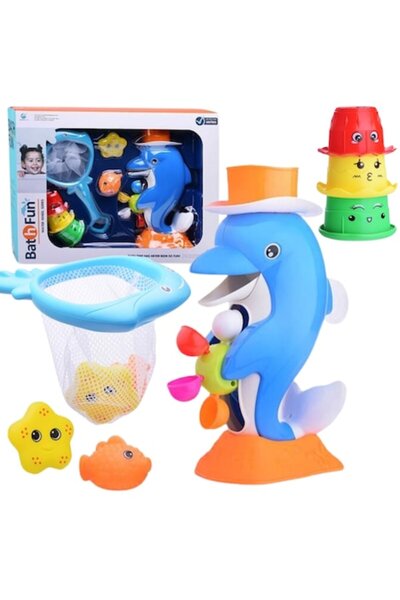 ProNice bath toy set, dolphin with float, fishing net, 45.2x11.5x33.3 cm