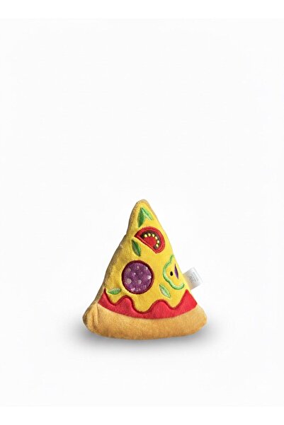 SilverPetshop Pizza Desenli Evcil Hayvan Peluş Oyuncağı